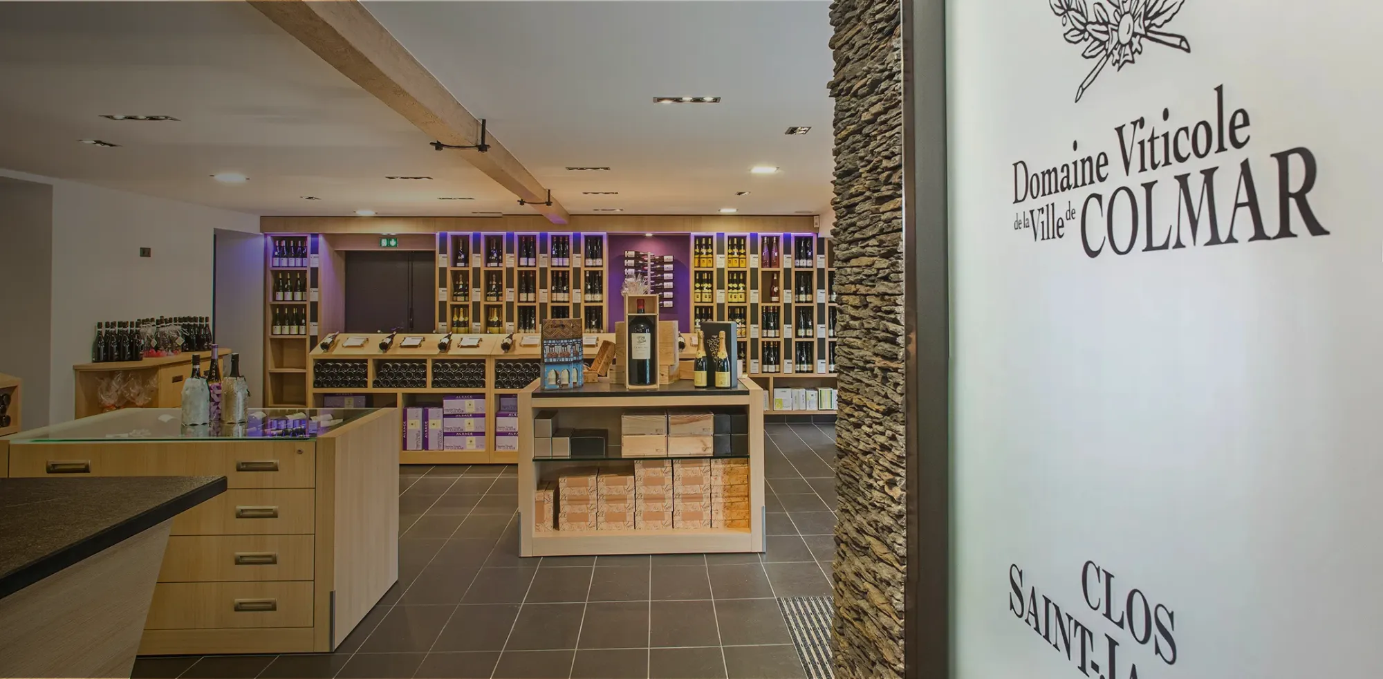The tasting cellar at Domaine Viticole de la Ville de Colmar